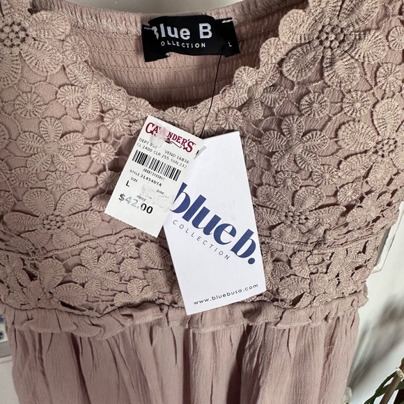 Blue B Women's Lace Trim Dress - Taupe - Picture 4 of 6